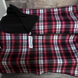 Boxercraft Red Black and White Plaid Flannel Blanket